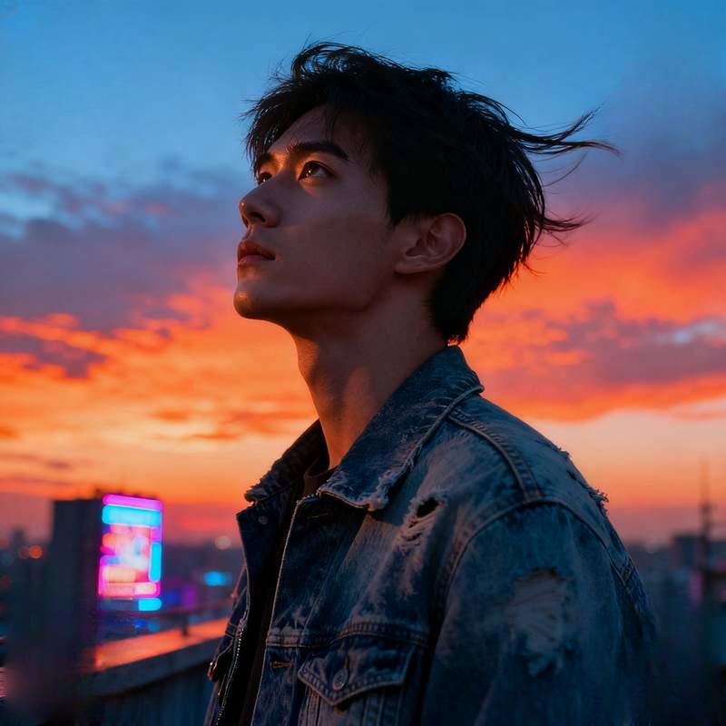 male avatar, city rooftop, subway car, graffiti factory, Nordic fjord, urban architecture