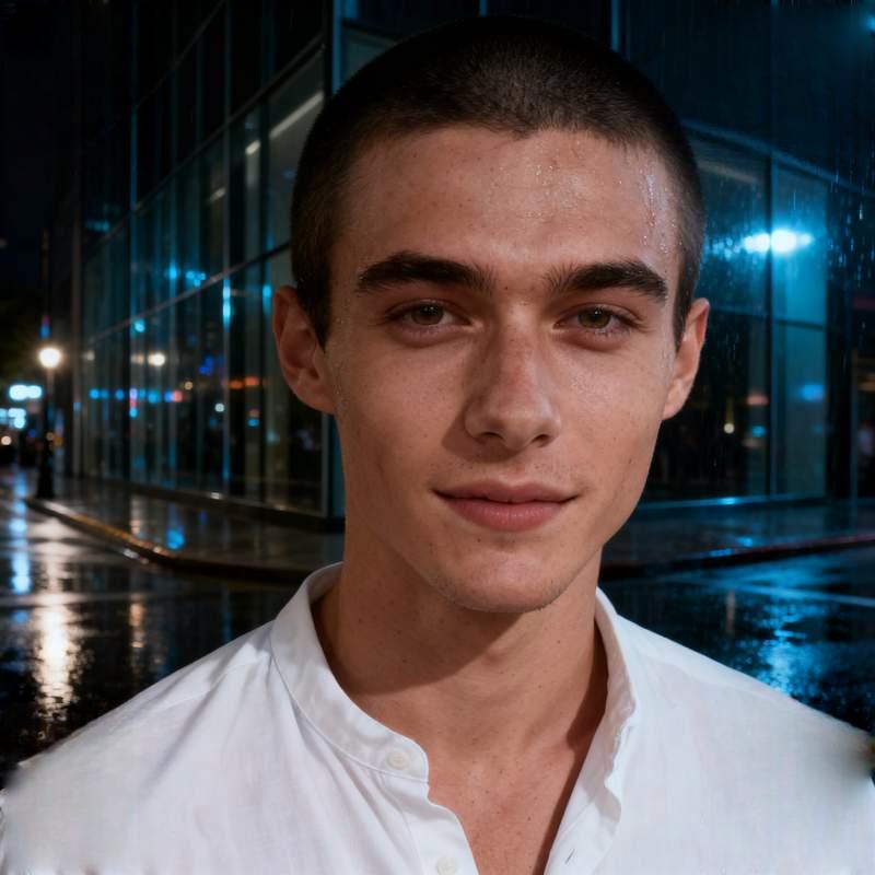 young man, city rooftop, graffiti wall, mountain meadow, autumn forest, cliff edge