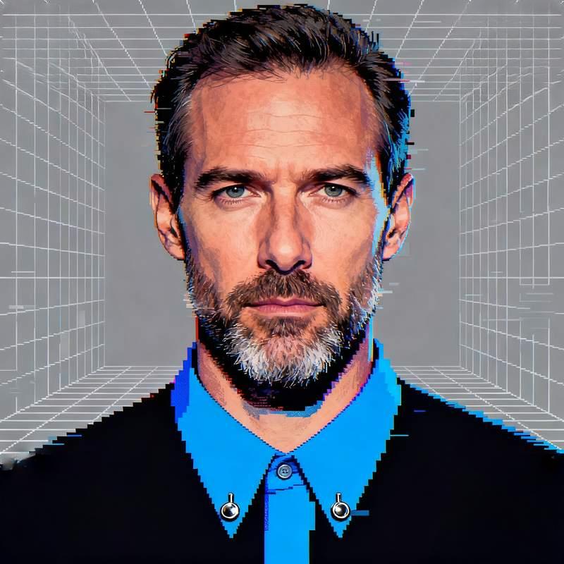 mature man, cliff at dusk, Nordic pine forest, urban subway, red rock canyon, lakeside bench