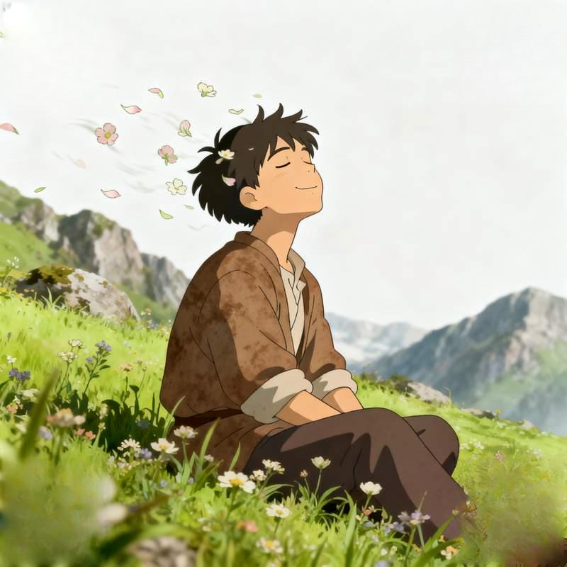 sunlight, man, forest, coastline, meadow