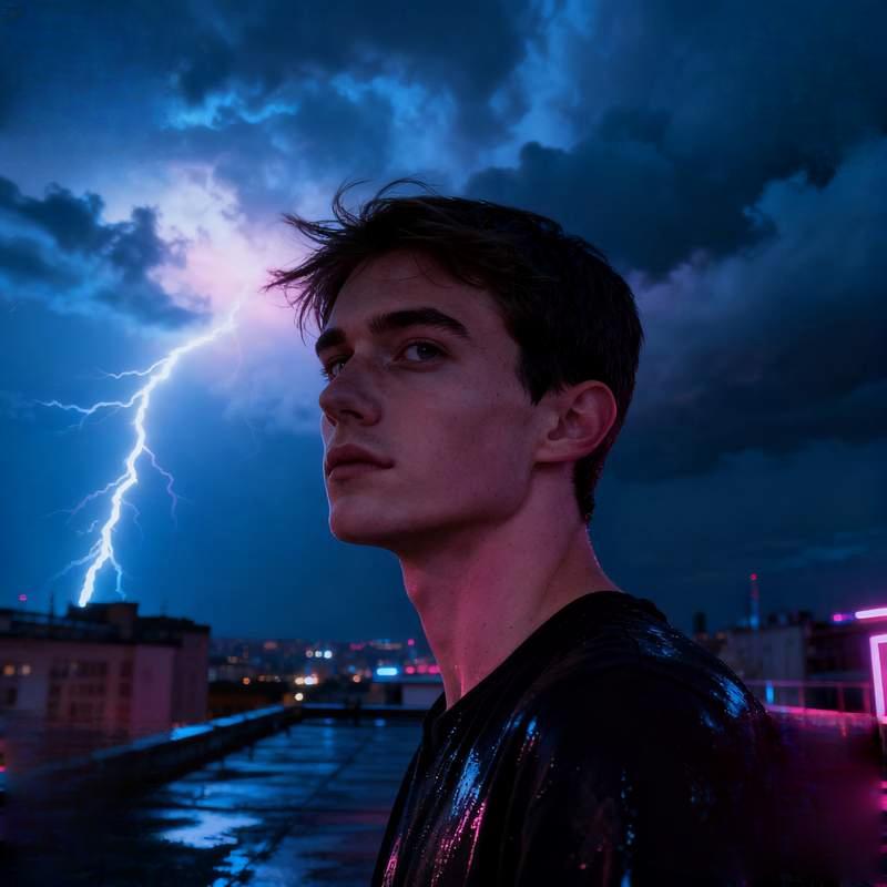 male avatar, cliff at dusk, misty forest, lakeside morning, starry meadow, dreamlike Saturn