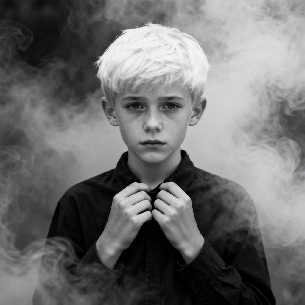 white-haired youth, interplay of light and shadow, kimono-clad man, short-haired young man, blonde c