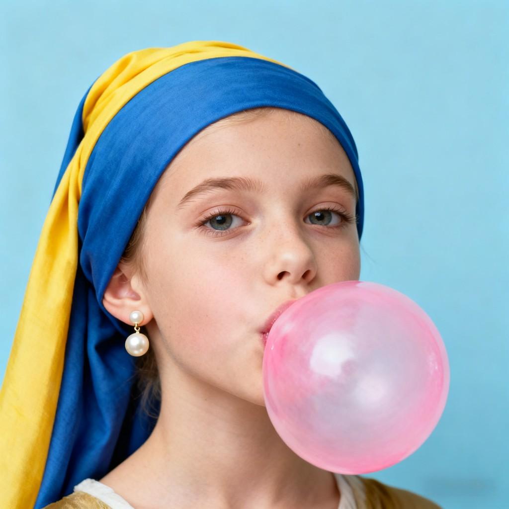 surreal, childlike, classical Western, portrait, creative