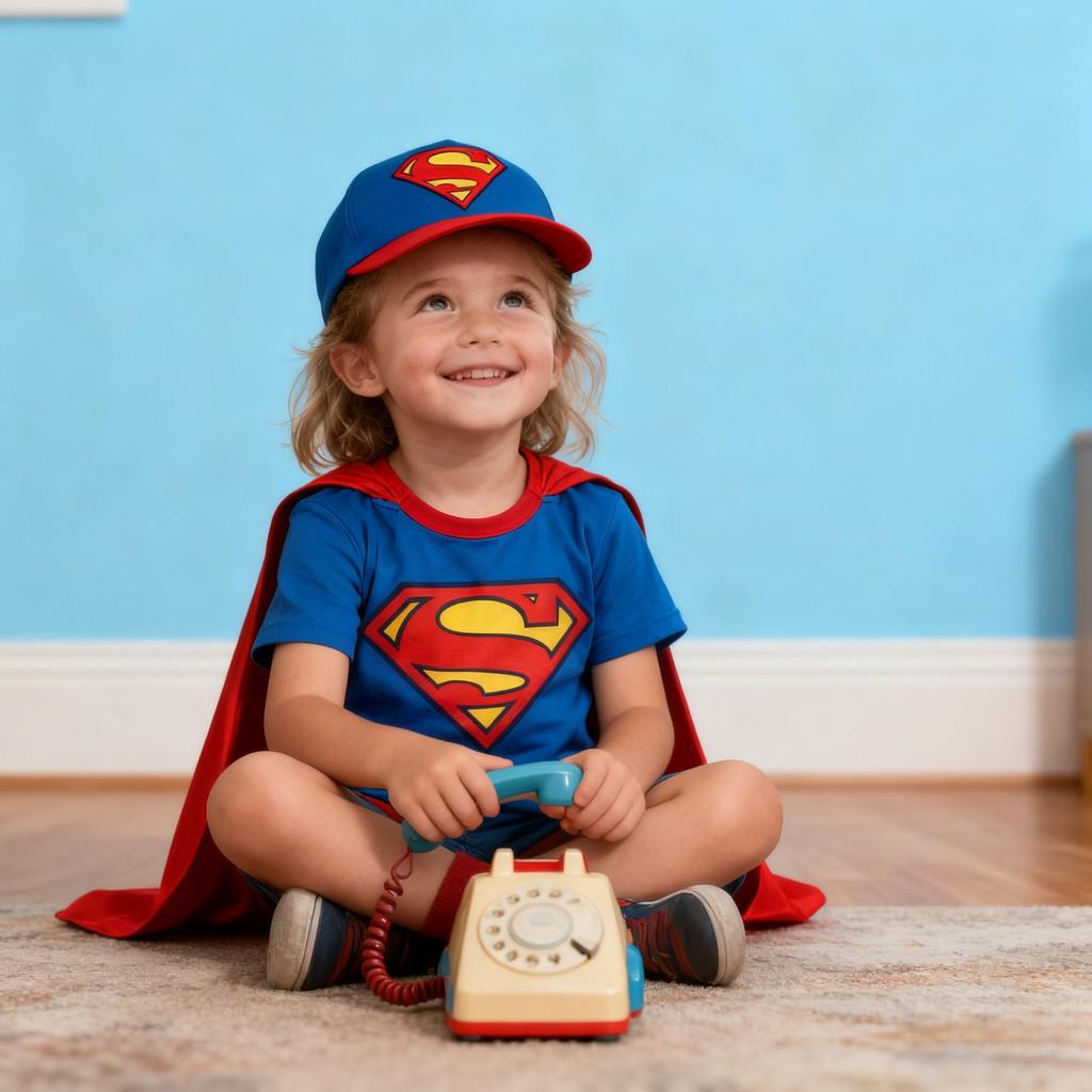 child, superhero, dreamy, joy, adventure