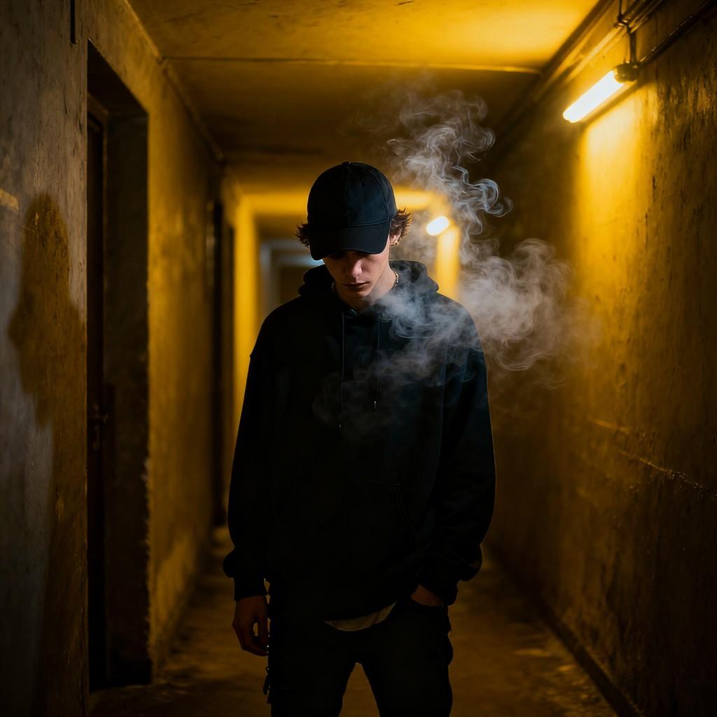 urban youth, play of light and shadow, emotional resonance, nature, journey ahead