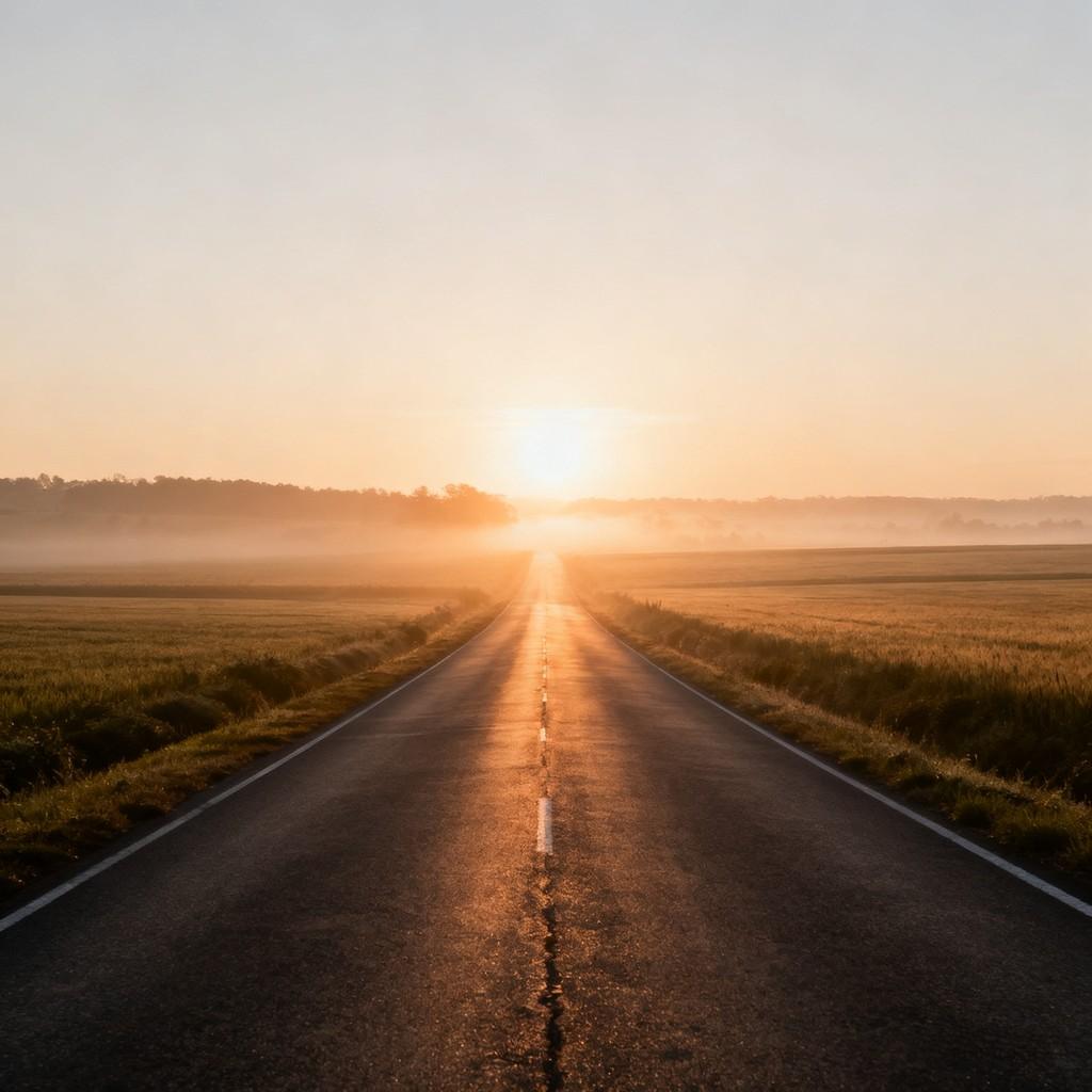 golden, sunset, highway, tranquility, hope