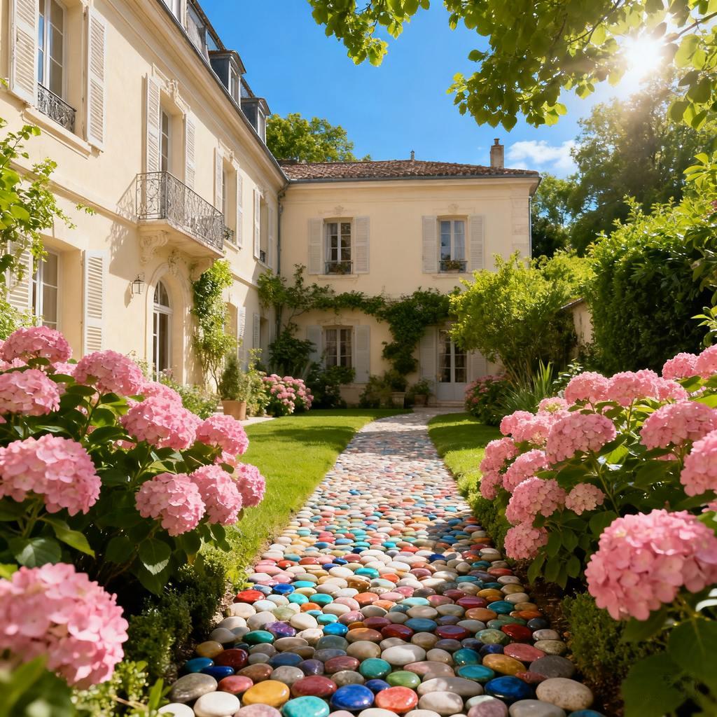 dreamlike, European courtyard, afternoon moment, impressionist, Japanese anime