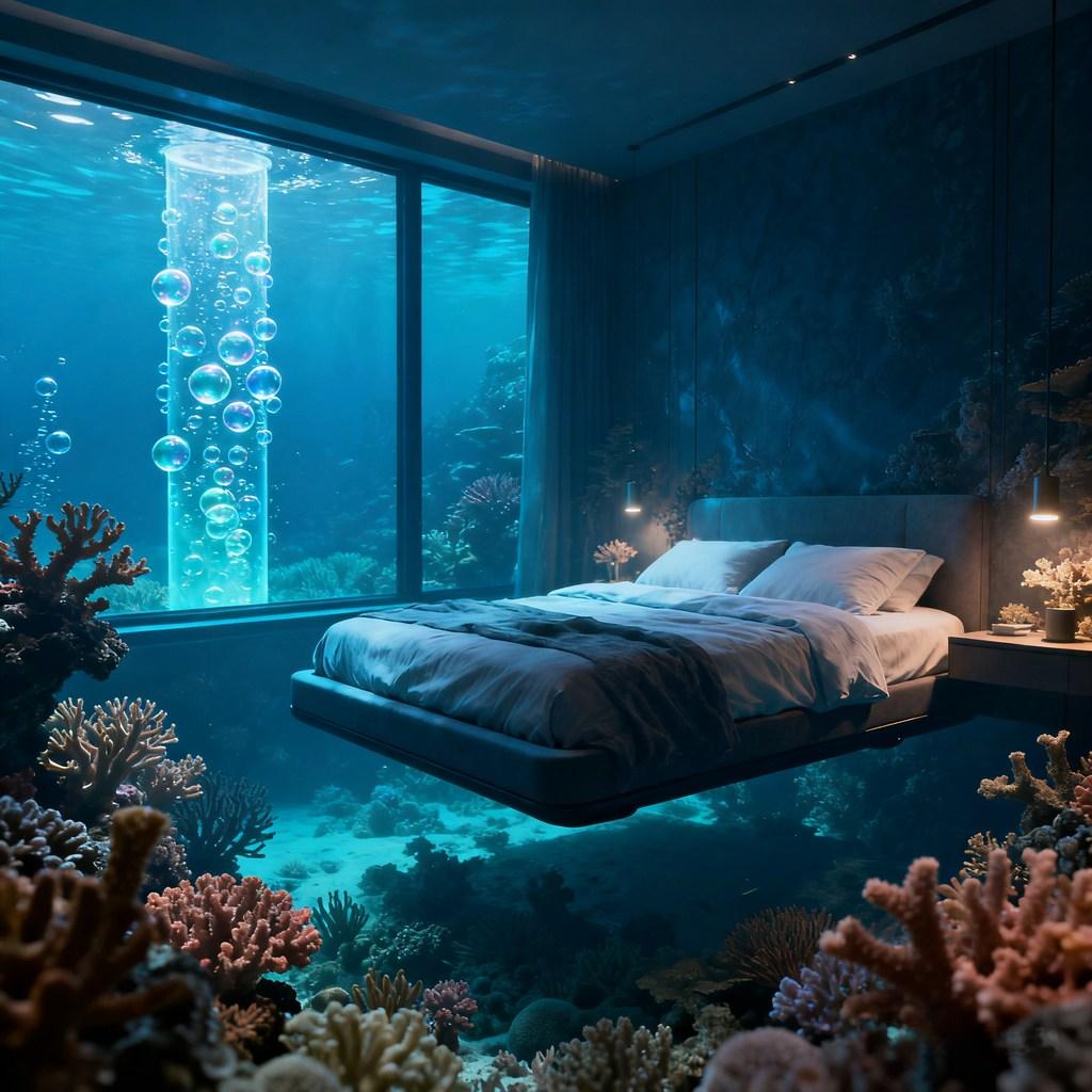 surreal, dreamlike, sci-fi, deep sea, future