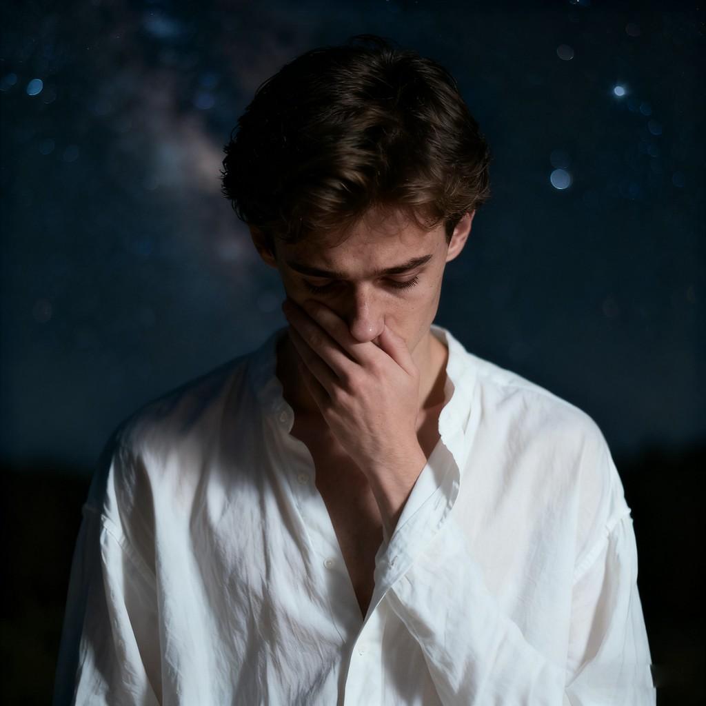 melancholy, solitude, introspection, black and white style, male character