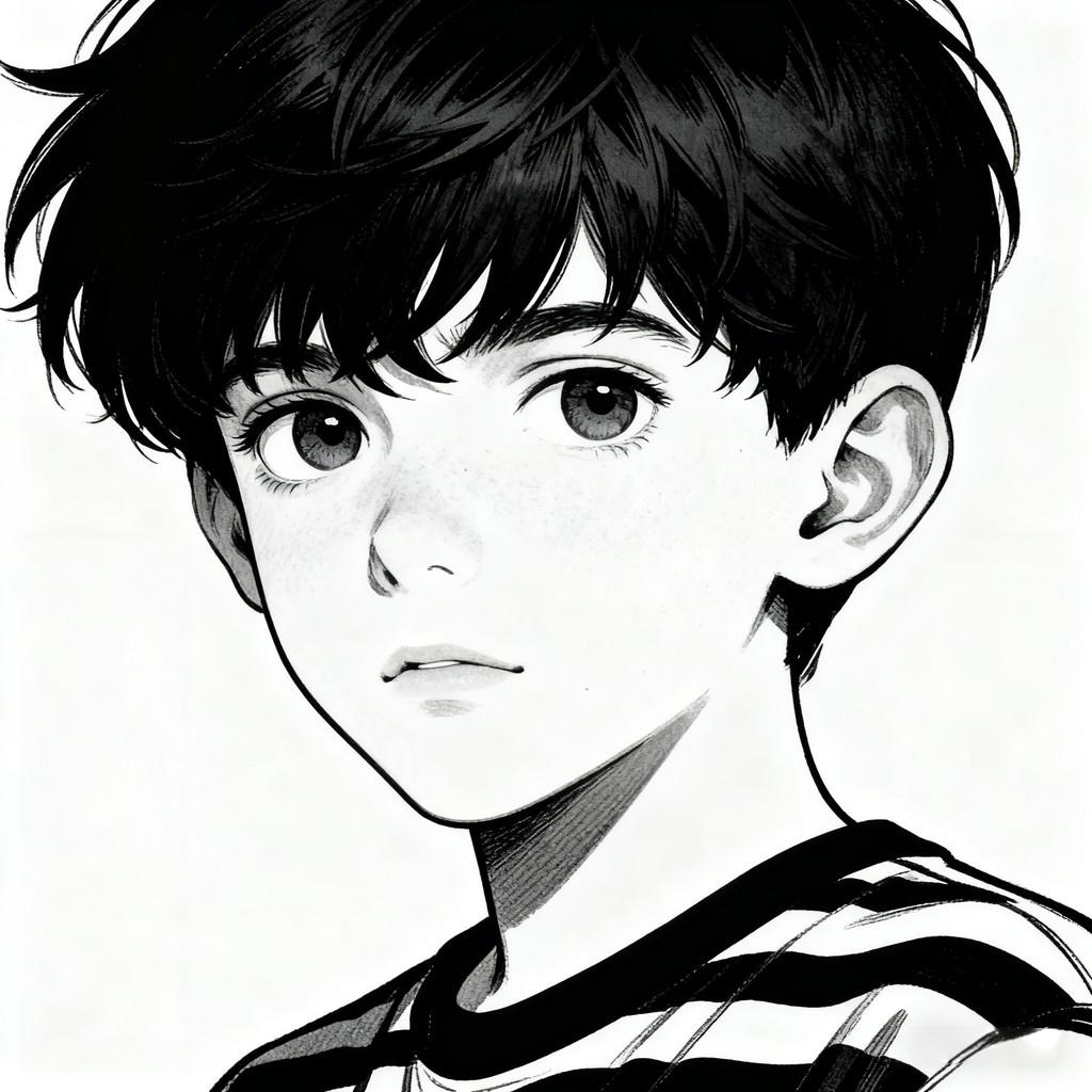 silver-haired youth, dark-haired young man, enigmatic smoker, red-haired boy, white-haired youth