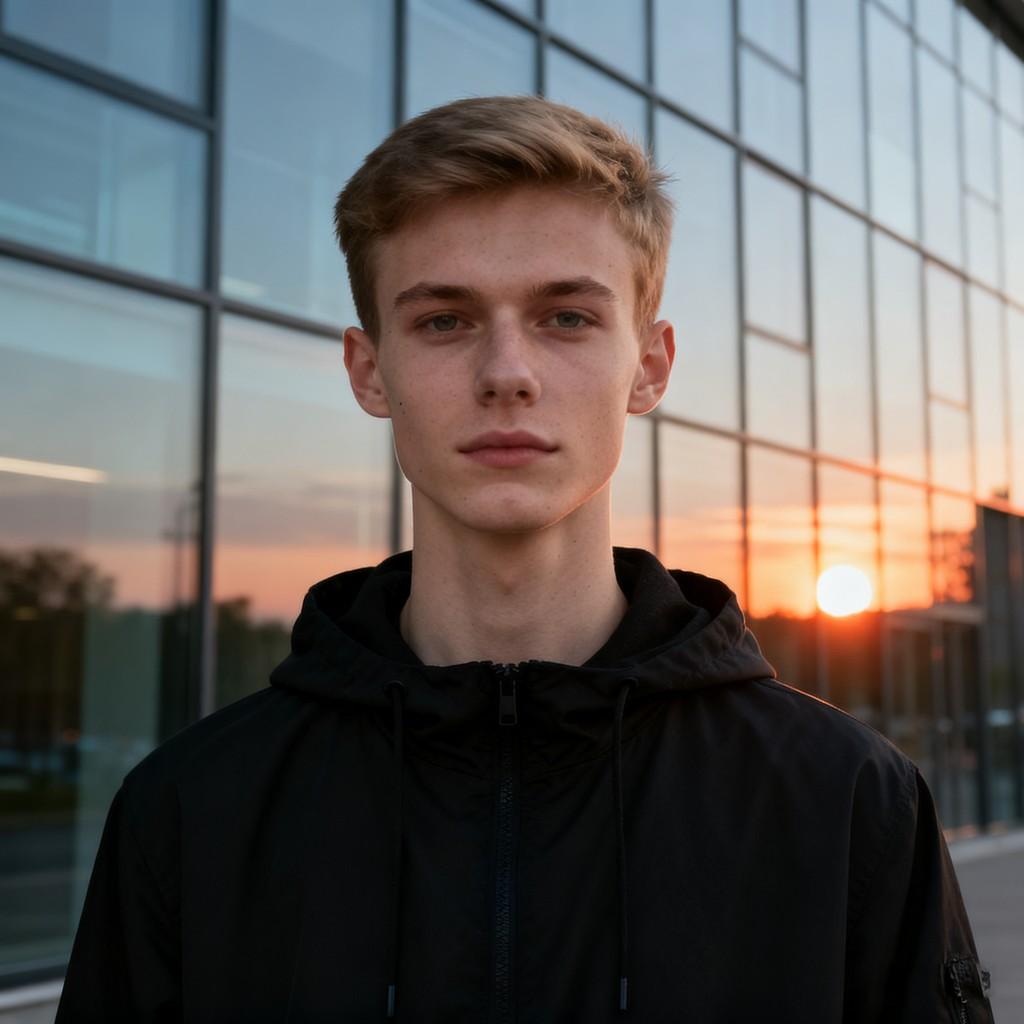 selfie, smile, shopping cart, on bed, standing, close-up