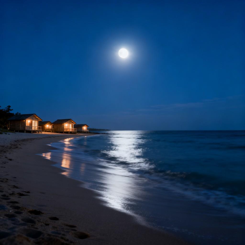 tropical paradise, dreamy beach, romantic sunset, natural scenery, harmonious ecosystem