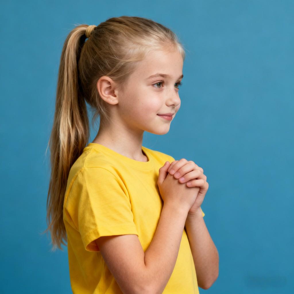 devout, serene, prayer, angel, girl