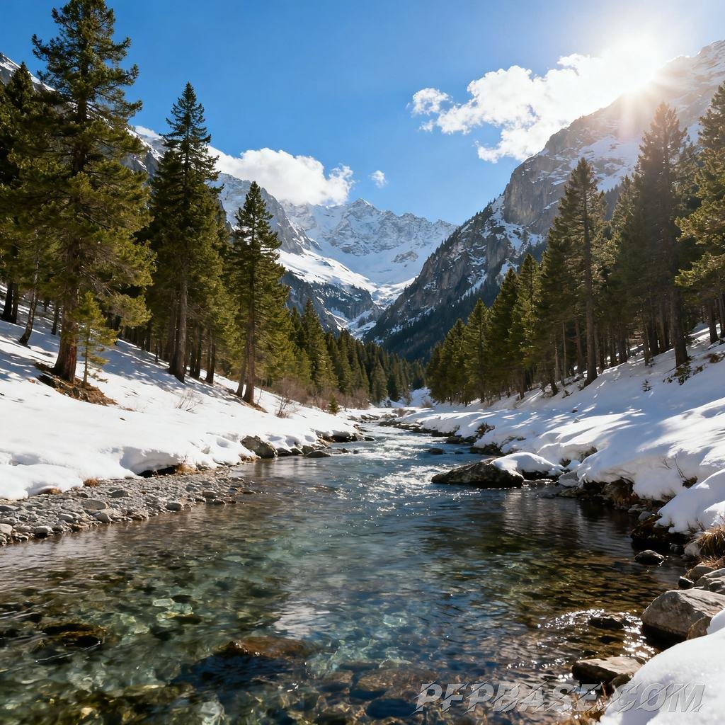 Image 5: snowy mountain, canyon, fantasy, nature, dreamland