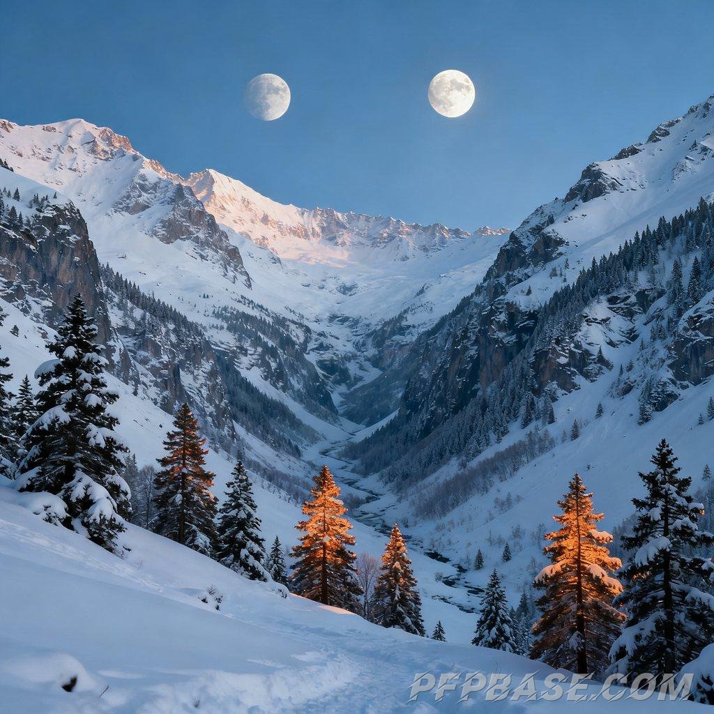 Image 8: snowy mountain, canyon, fantasy, nature, dreamland