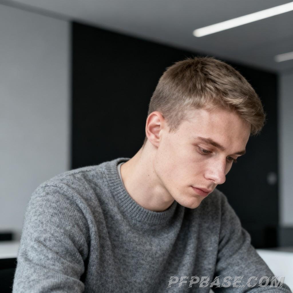 Image 1: modern metropolis, young man, quiet melancholy, stylish look, play of light and shadow