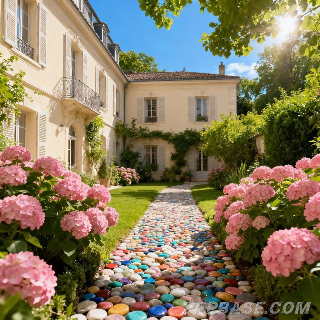 Image 1: dreamlike, European courtyard, afternoon moment, impressionist, Japanese anime