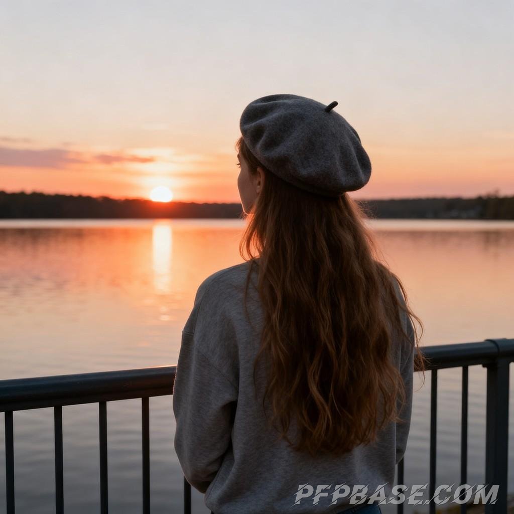 Image 4: european and american style, woman's back view, soothing vibe, natural scenery, trendy outfit