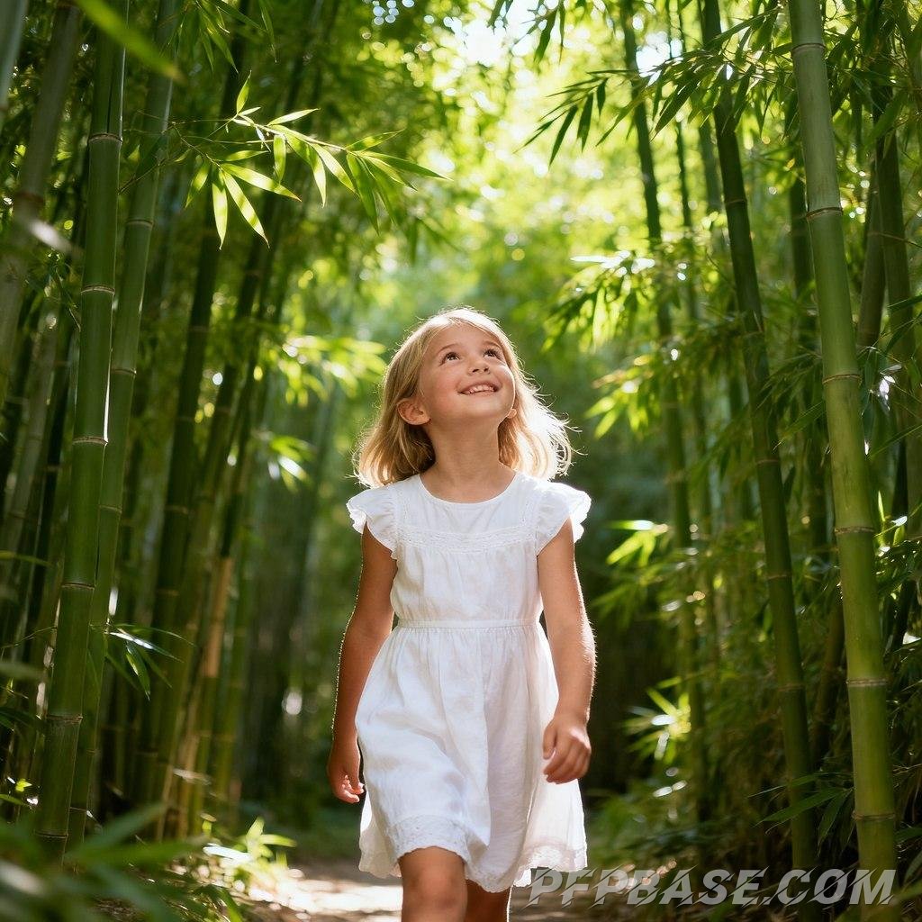 Image 3: dreamlike, childlike innocence, nature, young girl, poetic essence