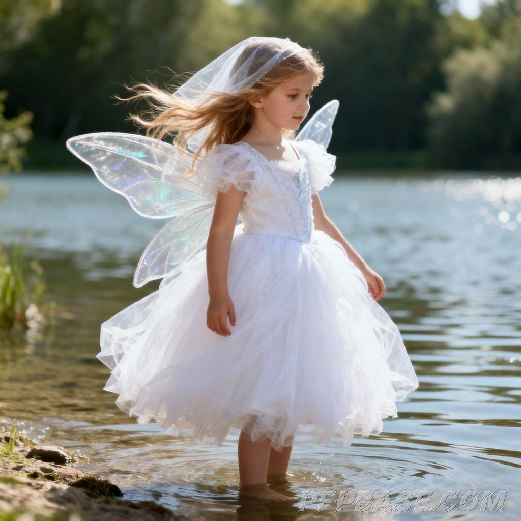 Image 6: dreamlike, childlike innocence, nature, young girl, poetic essence