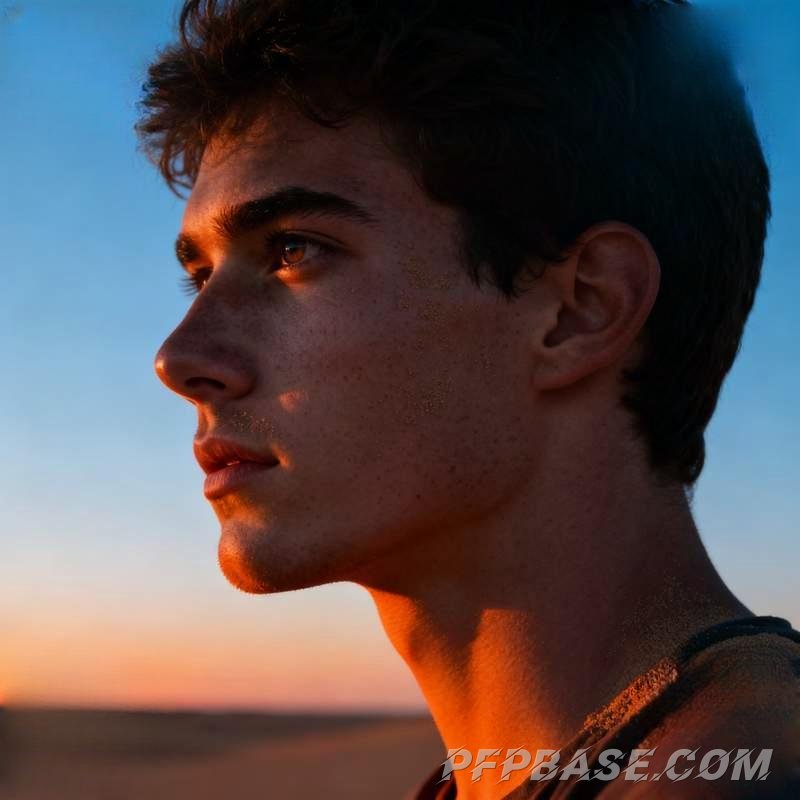 Image 1: boy, profile picture, play of light and shadow, emotion, nature, cityscape