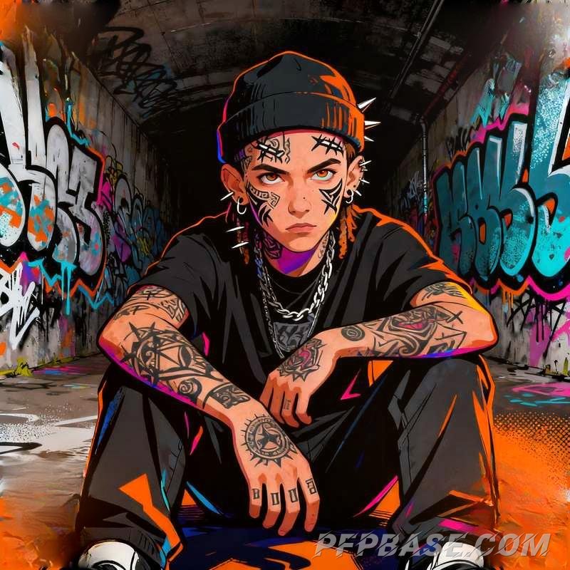 Image 1: youth, storm cliff, city night view, withered forest, graffiti tunnel, volcanic rift