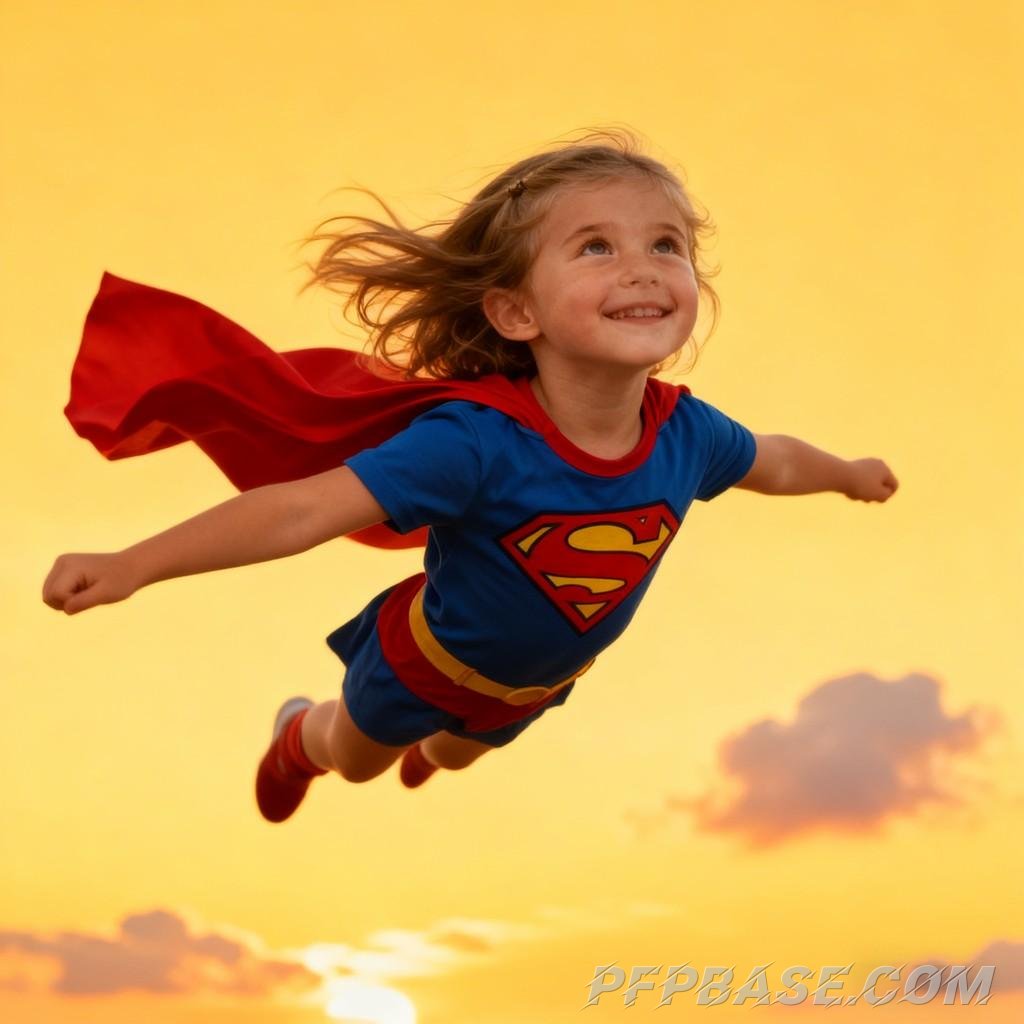 Image 8: child, superhero, dreamy, joy, adventure