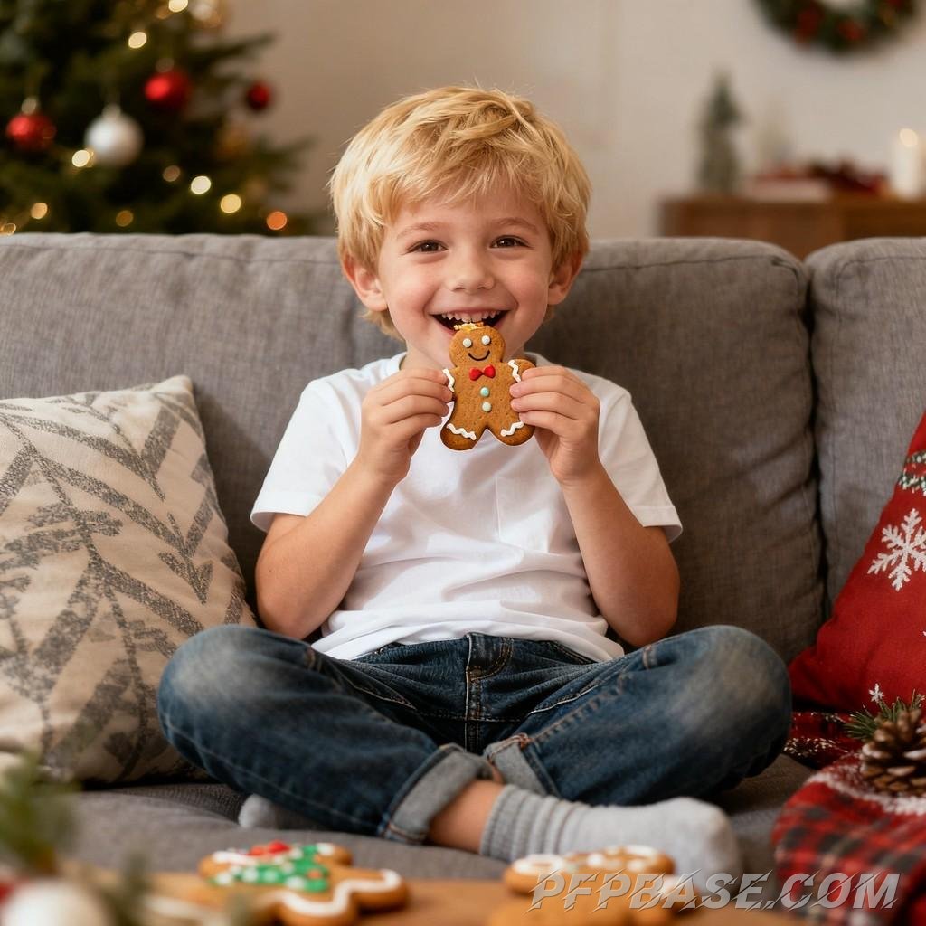 Image 8: blonde boy, life moments, silly faces, warm ambiance, joyful times