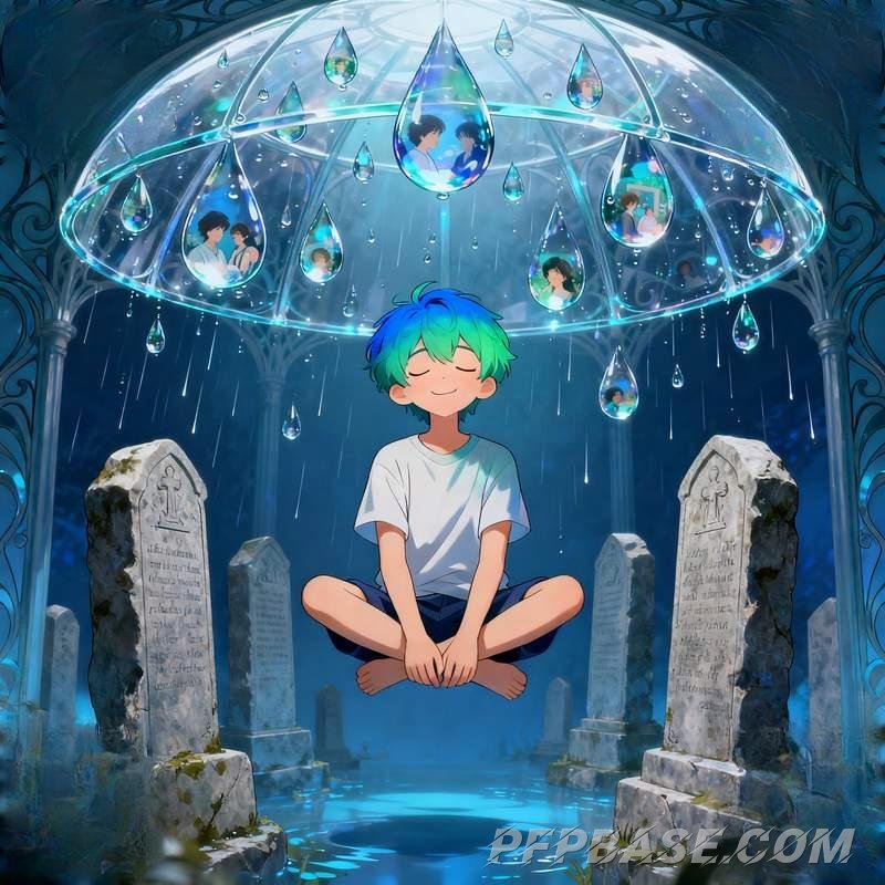 Image 11: anime guy, stormy mountain range, volcanic trench, observatory, sunken ship underwater