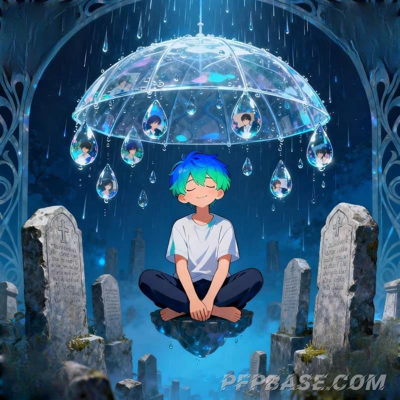 Image 2: anime guy, stormy mountain range, volcanic trench, observatory, sunken ship underwater