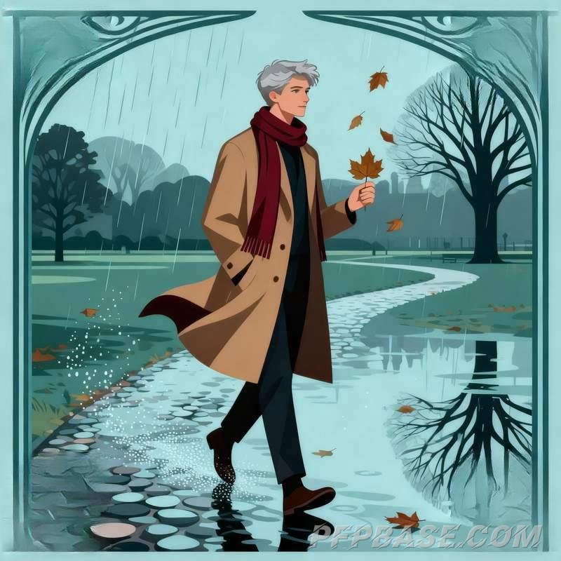 Image 2: warm-hearted guy, winter, healing, snowy landscape, scarf, campfire