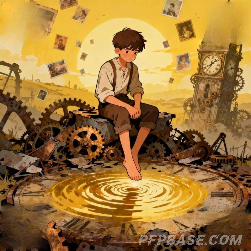 Image 6: anime male head, silver-haired boy, stormy cliff, starlight wings, burning forest, abandoned church