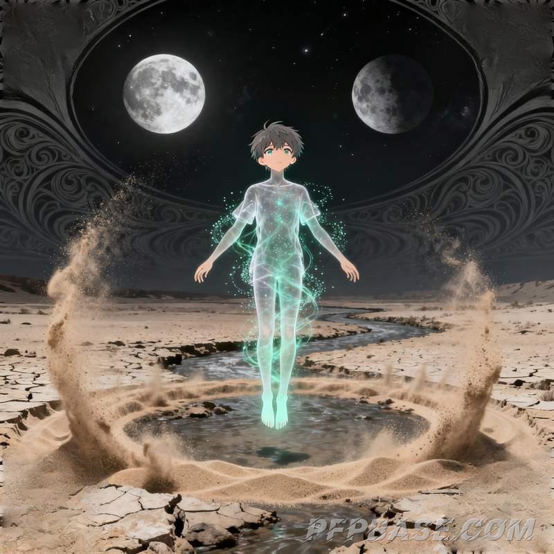 Image 8: anime male head, silver-haired boy, stormy cliff, starlight wings, burning forest, abandoned church