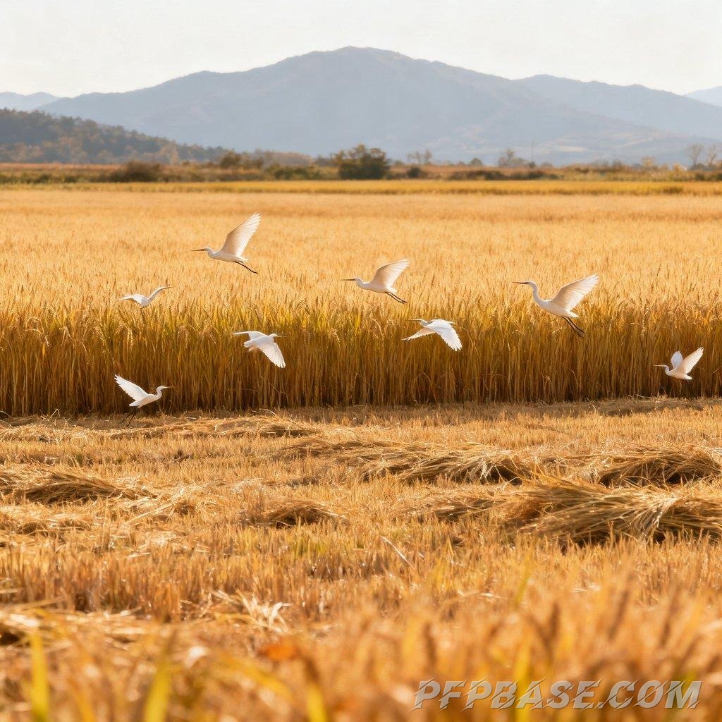 Image 3: golden autumn, countryside, leisurely walk, setting sun, tranquility
