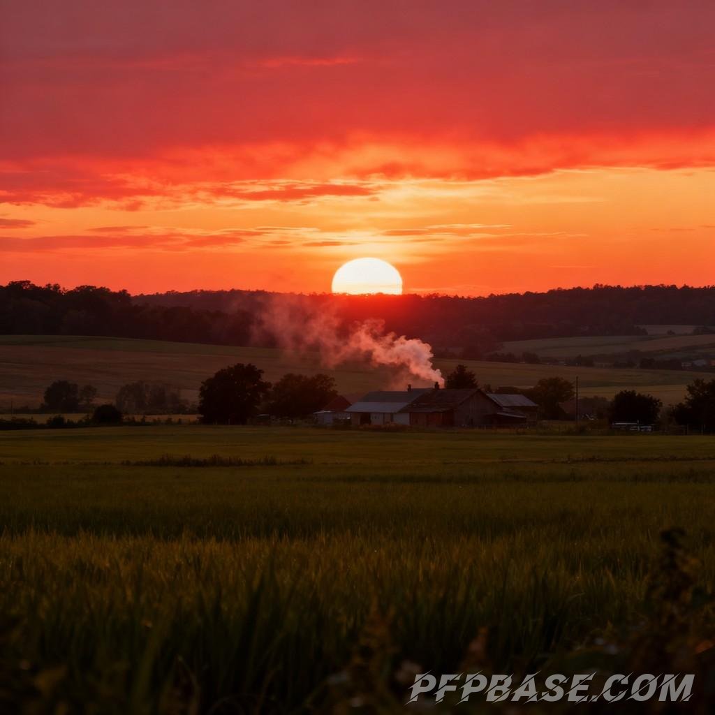 Image 8: golden autumn, countryside, leisurely walk, setting sun, tranquility