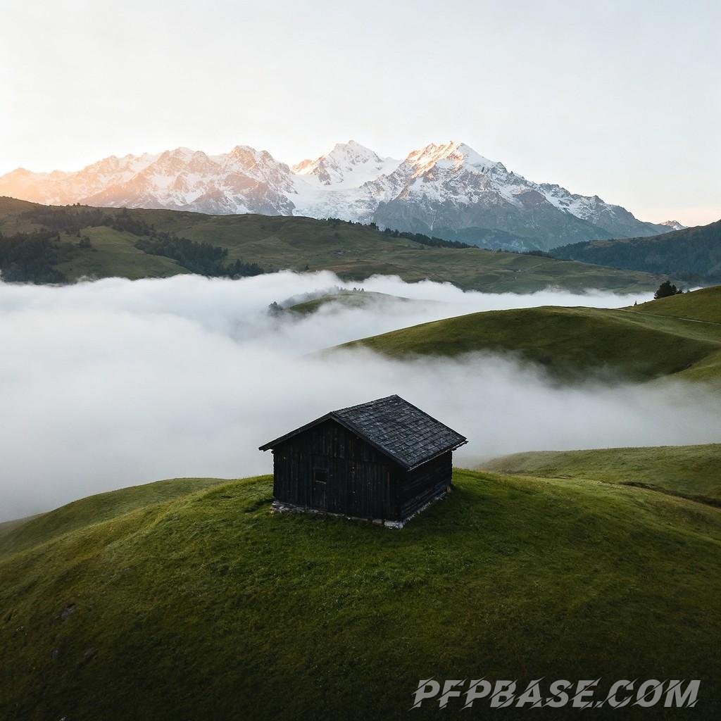 Image 1: Alps, dawn, dreamlike, scenic beauty, tranquility