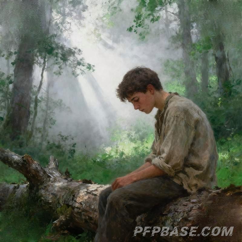 Image 4: young man, cliff at dusk, city neon, red desert, dream bubbles, forest morning mist