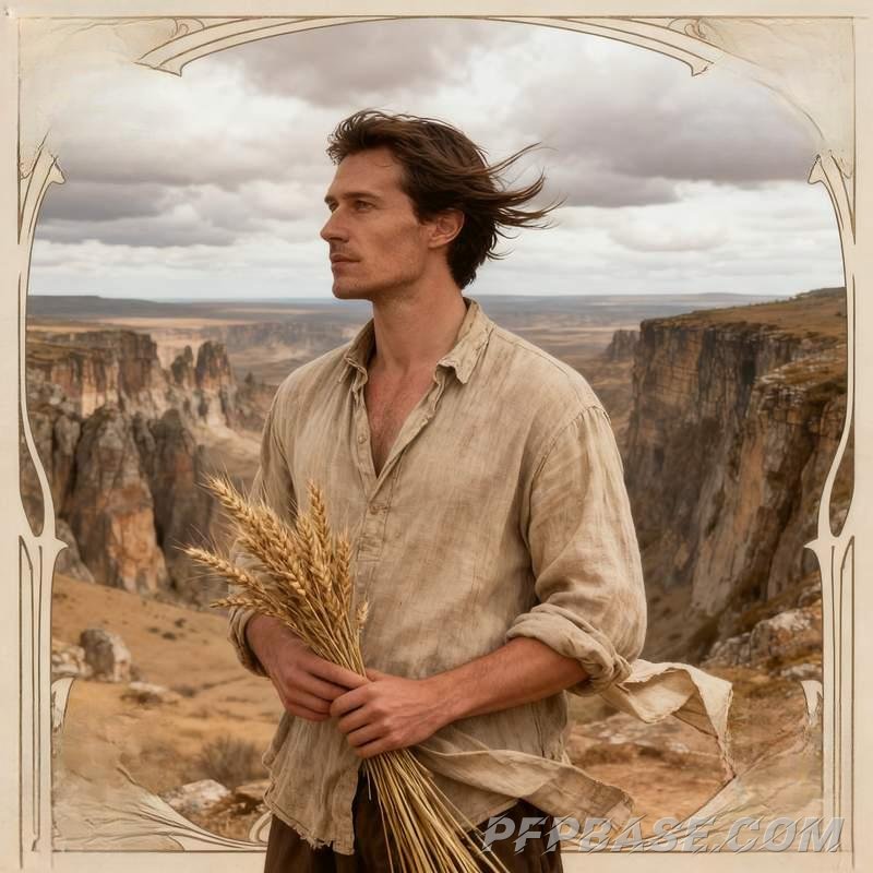 Image 7: dreamy man, cliff edge, church, mountain peak, rooftop, desert sands