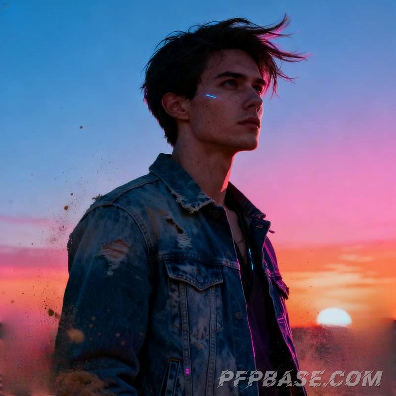 Image 3: cool guy, desert, graffiti wall, forest stream, rooftop thunderstorm, glacier cave