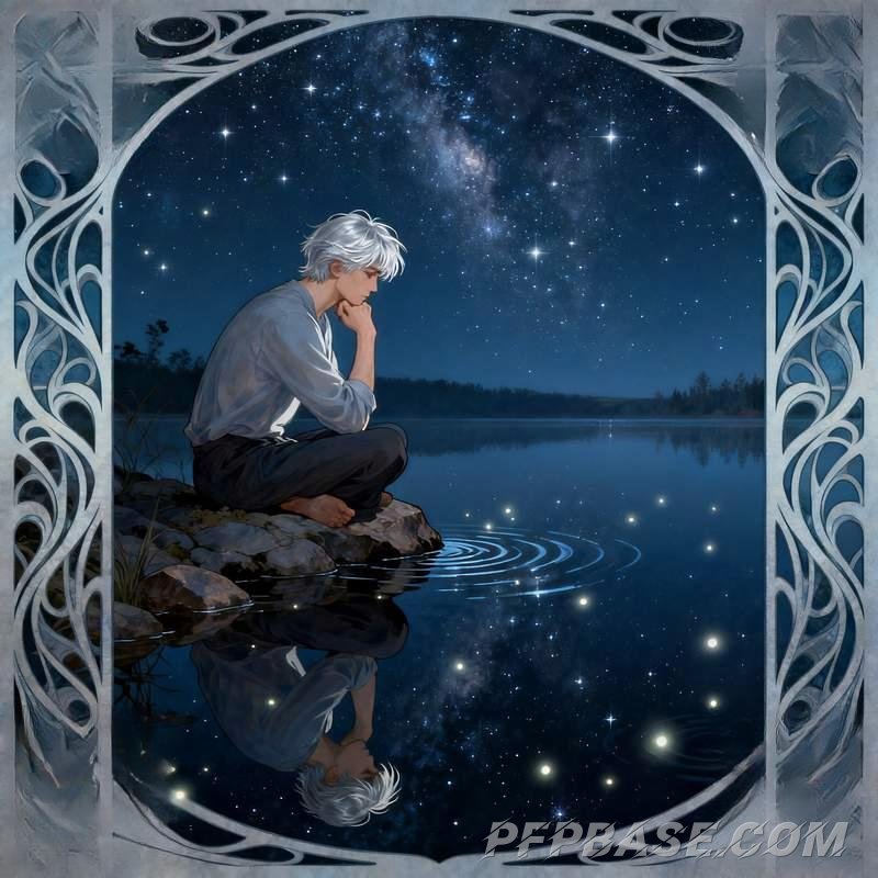 Image 8: male portrait, cliff at dusk, morning mist forest, dream realm, abandoned library, desert canyon