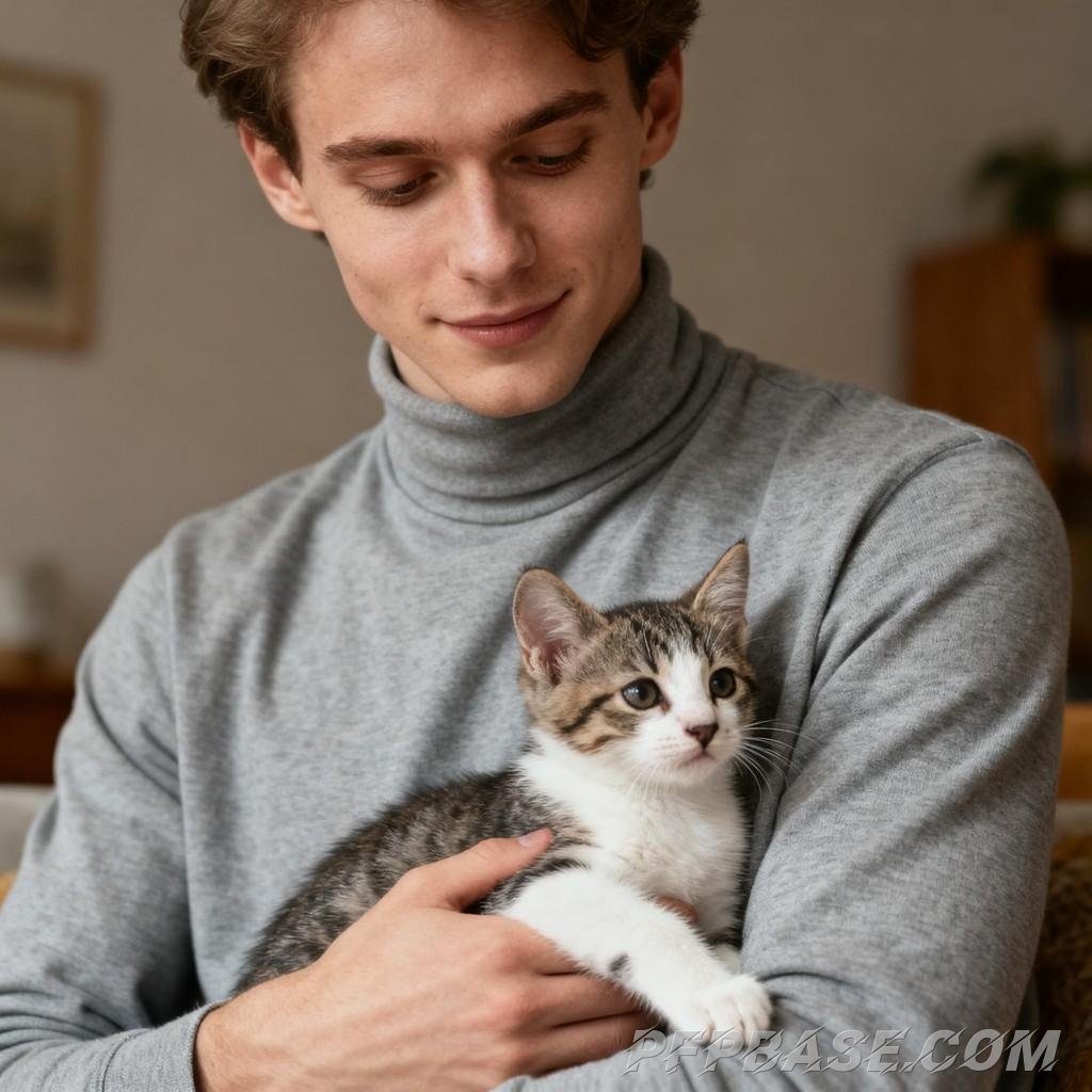 Image 4: contemporary youth, modern life, emotional expression, harmony with nature, pet companionship