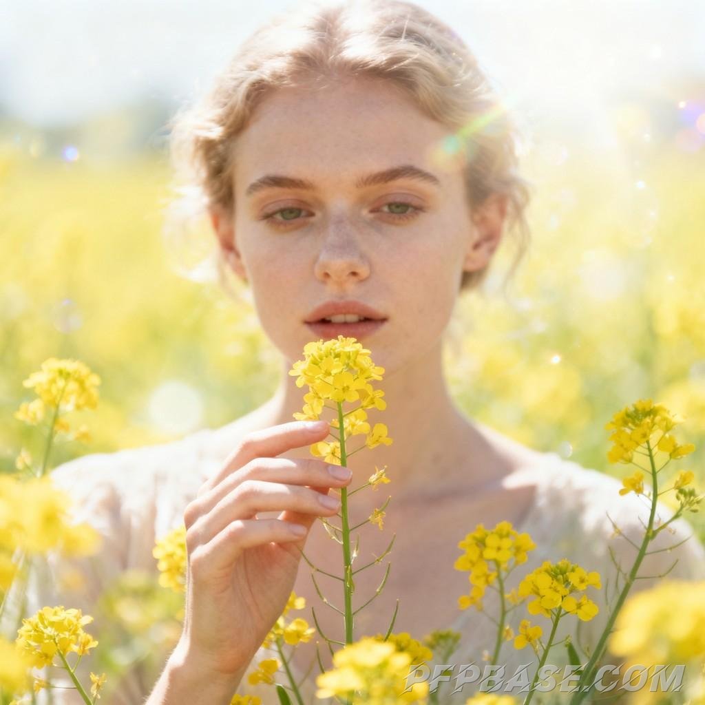 Image 4: dreamy, soft and gentle, young girl, natural, harmonious