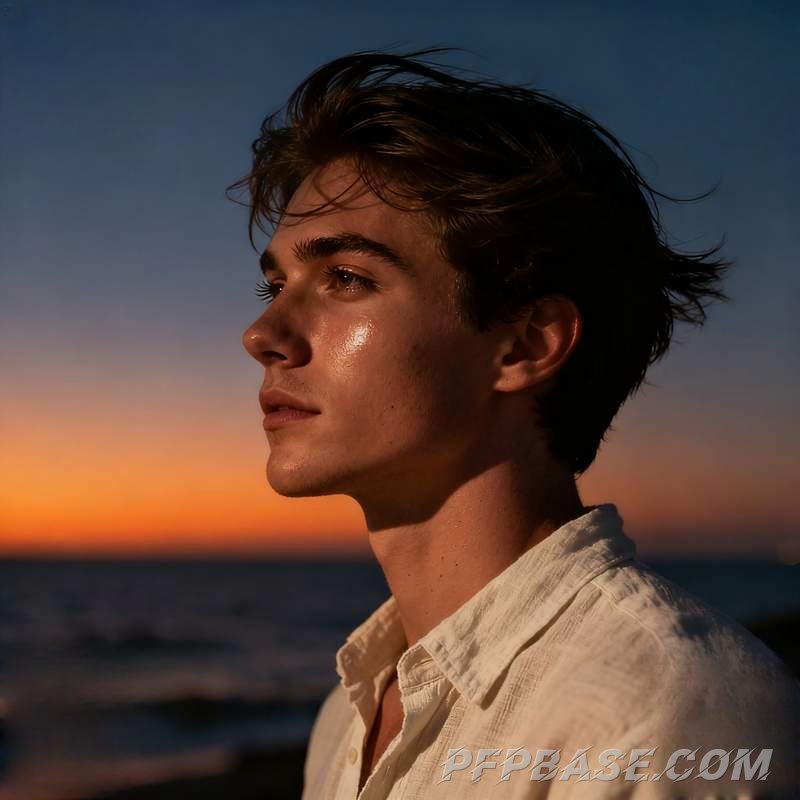 Image 8: man, coastal twilight, city rooftop, autumn forest, old brick wall, cliff storm clouds