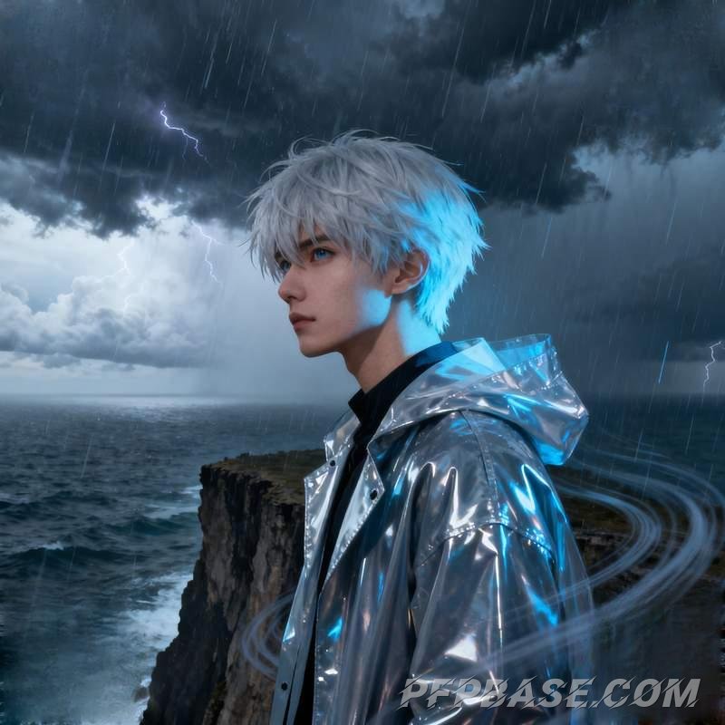 Image 5: male, avatar, cool, silver-haired youth, street boy, night watchman