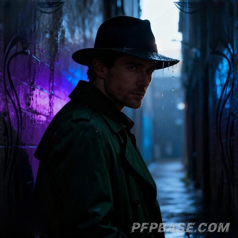 Image 6: male profile, city rooftop, desert oasis, industrial factory, volcanic plateau, rainy night alley