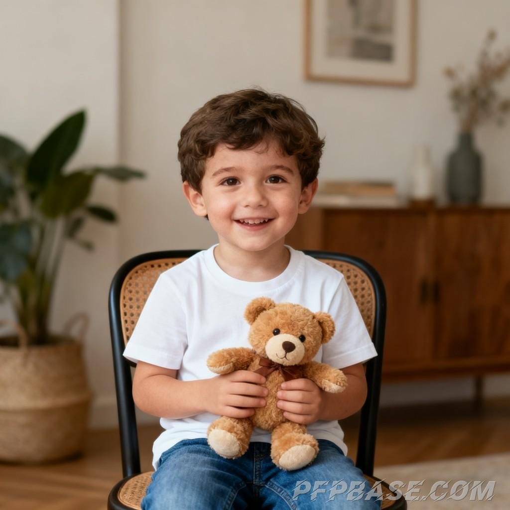 Image 2: blonde hair, blue eyes, curly hair, turtleneck sweater, khaki jacket, white bulldog