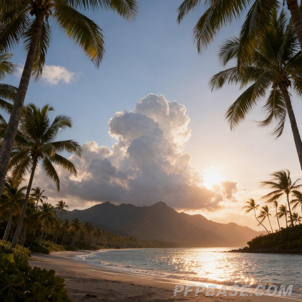 Image 1: azure, coconut grove, tranquility, dreamlike, starlight