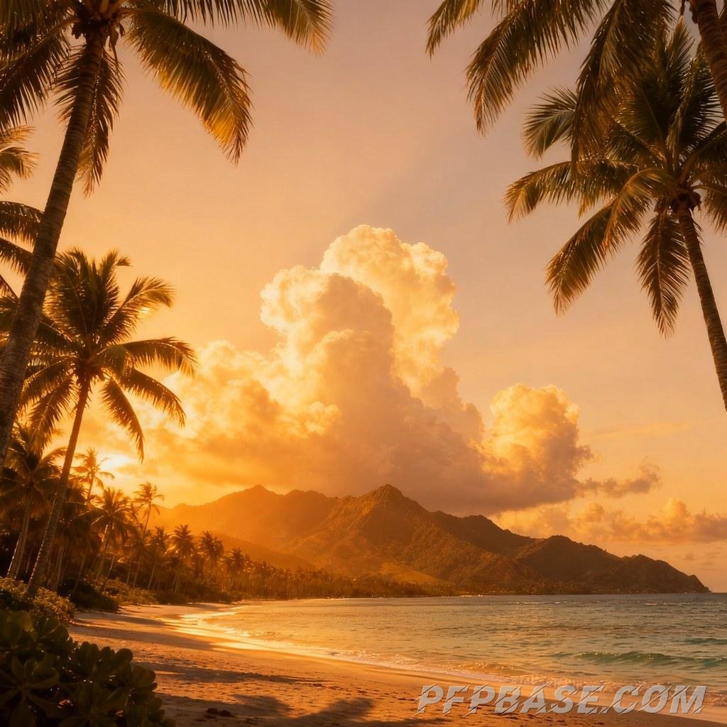 Image 2: azure, coconut grove, tranquility, dreamlike, starlight