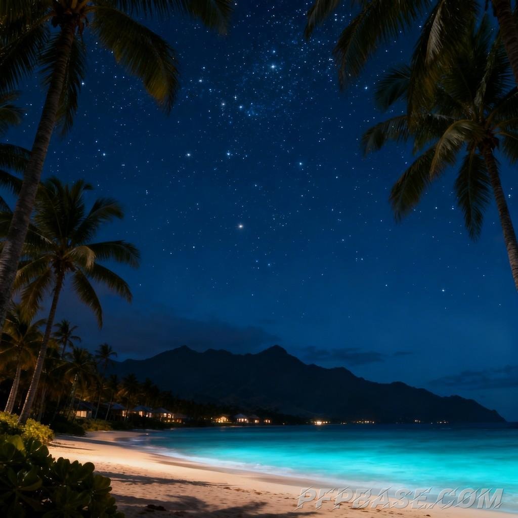 Image 3: azure, coconut grove, tranquility, dreamlike, starlight