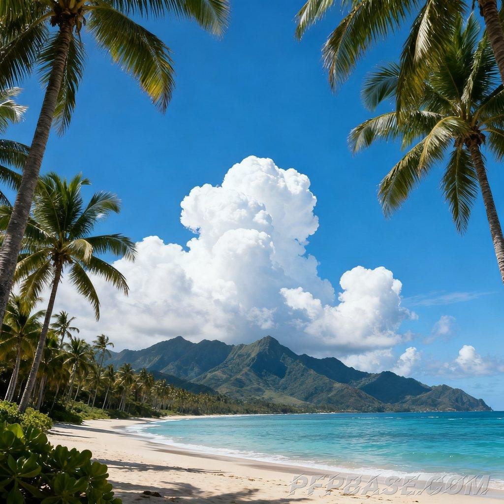 Image 4: azure, coconut grove, tranquility, dreamlike, starlight